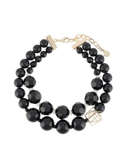 double-layer beaded necklace