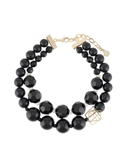 double-layer beaded necklace