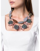 double-layer gemstone necklace