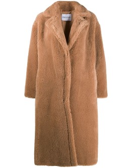 shearling single-breasted coat