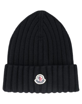ribbed logo-patch beanie