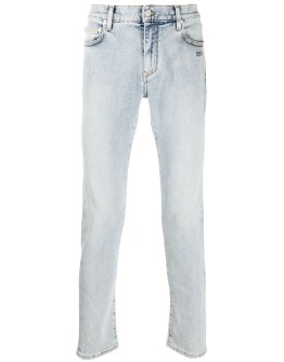 logo print slim-fit jeans