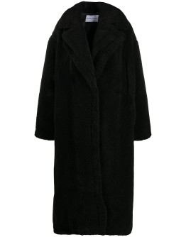 shearling single-breasted coat