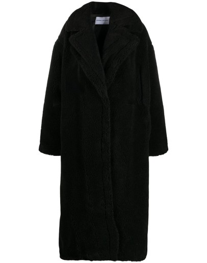 shearling single-breasted coat
