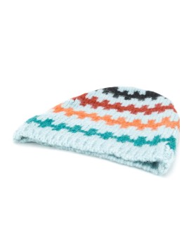 geometric knitted beanie hat 