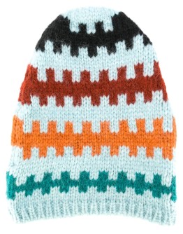 geometric knitted beanie hat 