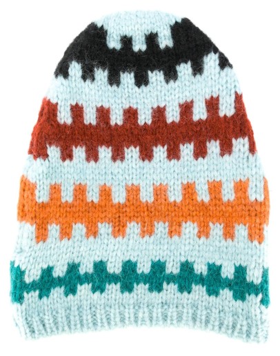 geometric knitted beanie hat 