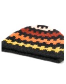 geometric embroidered beanie hat
