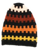 geometric embroidered beanie hat
