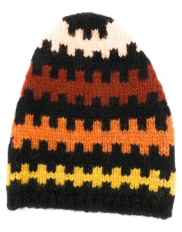 geometric embroidered beanie hat