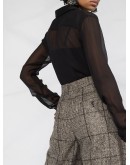 tweed check wide-leg trousers