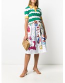 zodiac print midi skirt