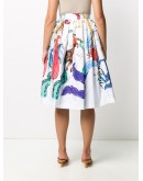 zodiac print midi skirt