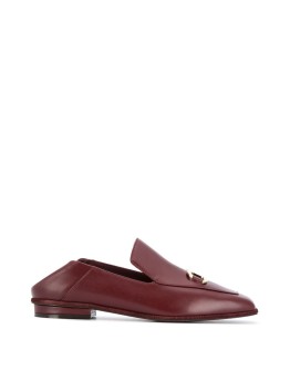 logo plaque leather loafers