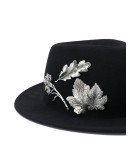 leaf-plaque fedora hat