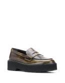 bleached effect leather loafers