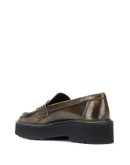 bleached effect leather loafers