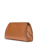 top zip calf leather clutch bag