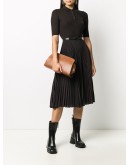 top zip calf leather clutch bag