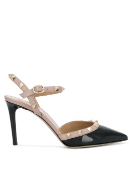Rockstud 85mm slingback pumps