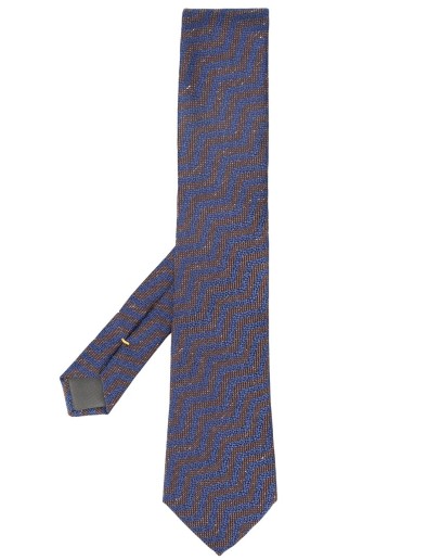 wavy-pattern pointed tie 