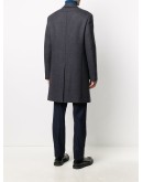 glen plaid single-breasted coat