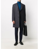 glen plaid single-breasted coat