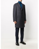 glen plaid single-breasted coat