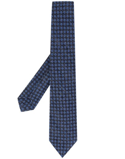 geometric-jacquard tie