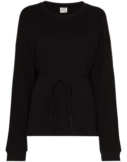 Shaw belted ribbed organic cotton sweatshirt