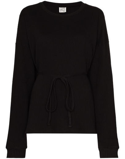 Shaw belted ribbed organic cotton sweatshirt