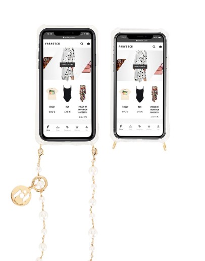 faux pearl-embellished iPhone X case