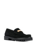 logo plaque suede loafers