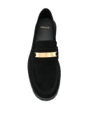 logo plaque suede loafers