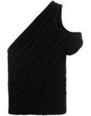 cable knit off-shoulder top
