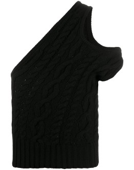 cable knit off-shoulder top