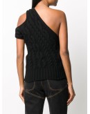 cable knit off-shoulder top