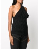 cable knit off-shoulder top