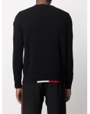 stripe-trim virgin wool jumper