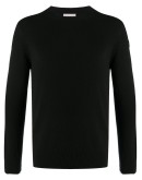 stripe-trim virgin wool jumper
