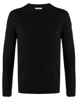 stripe-trim virgin wool jumper