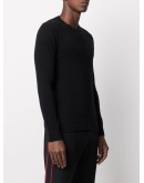 stripe-trim virgin wool jumper
