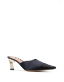 sculpted heel pointed toe mules