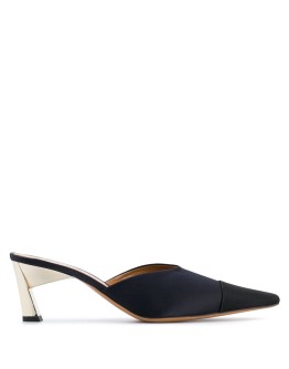 sculpted heel pointed toe mules