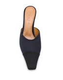sculpted heel pointed toe mules