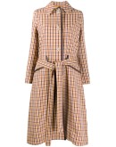 check-print midi coat