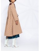 check-print midi coat