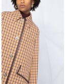 check-print midi coat