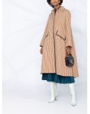 check-print midi coat