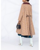 check-print midi coat